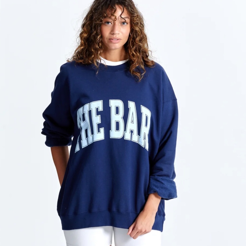The Bar Navy Blue Sweatshirt with light blue Lettering size XL